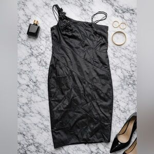 Jones New York Black Satin Cocktail Dress Women’s Petite 10P